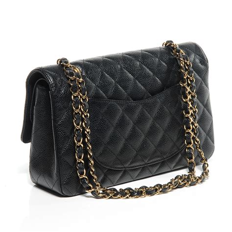 CHANEL Caviar Quilted Medium Double Flap Black